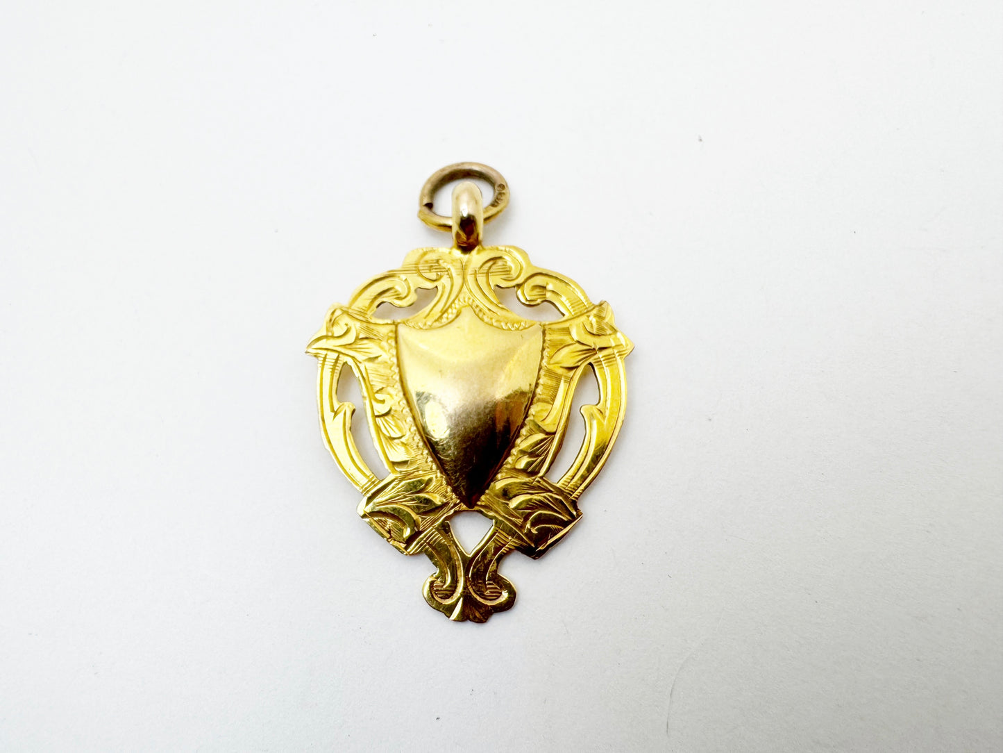 9k Gold Shield Watch Chain Fob c.1930