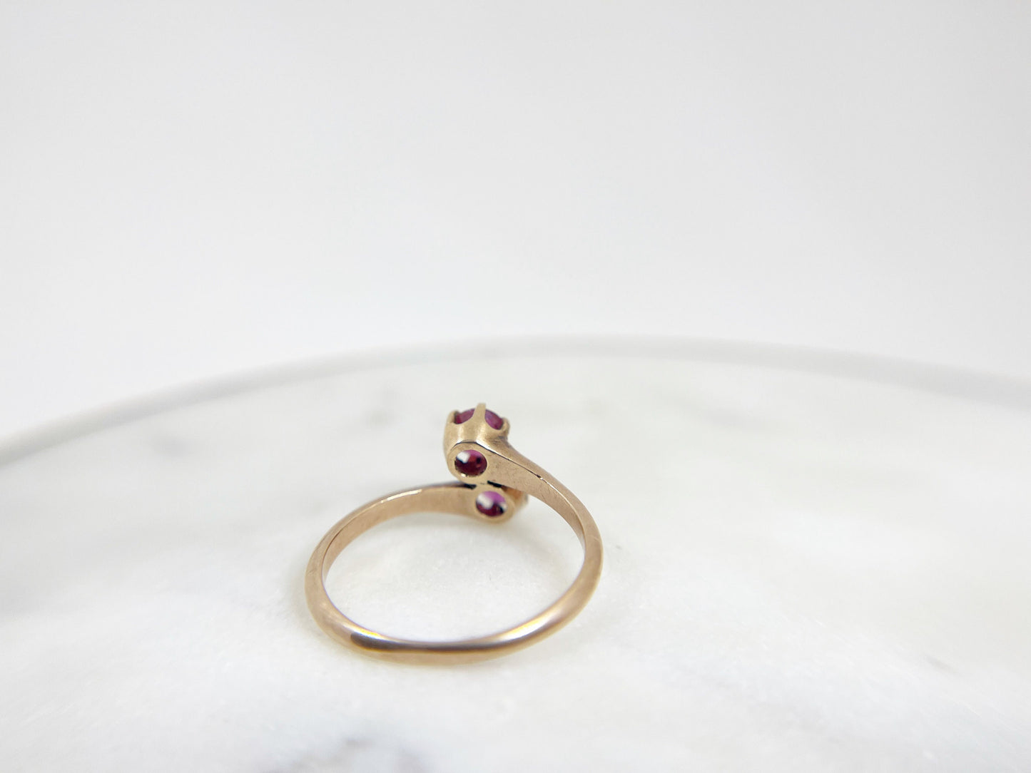 Antique Pink Sapphire Toi et Moi Ring - Victorian