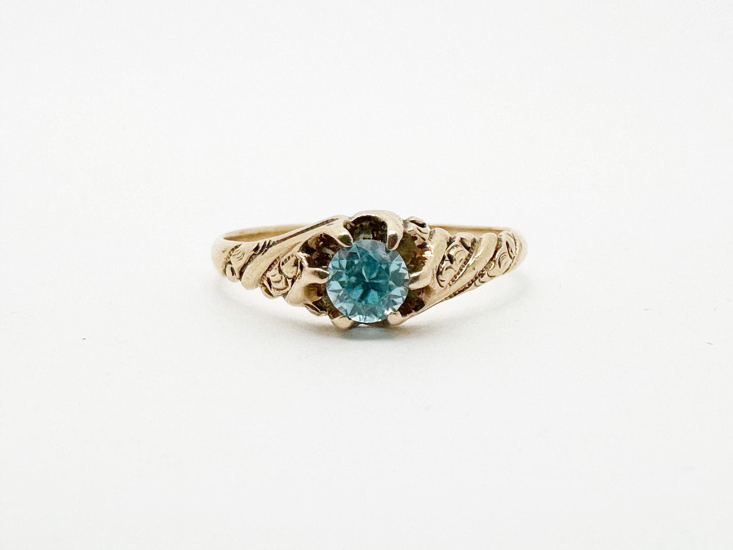 Unique Zircon Ring - Antique Victorian Setting - c.1940s Zircon stone