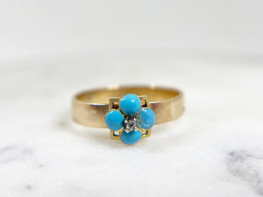 Blue Enamel Forget Me Not Flower Band - Victorian