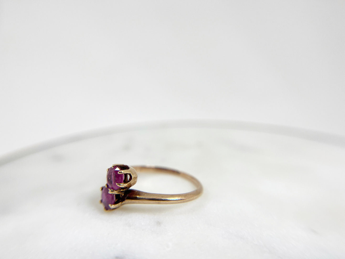 Antique Pink Sapphire Toi et Moi Ring - Victorian