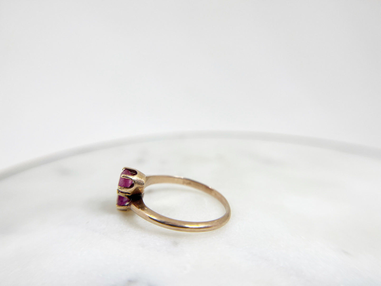 Antique Pink Sapphire Toi et Moi Ring - Victorian