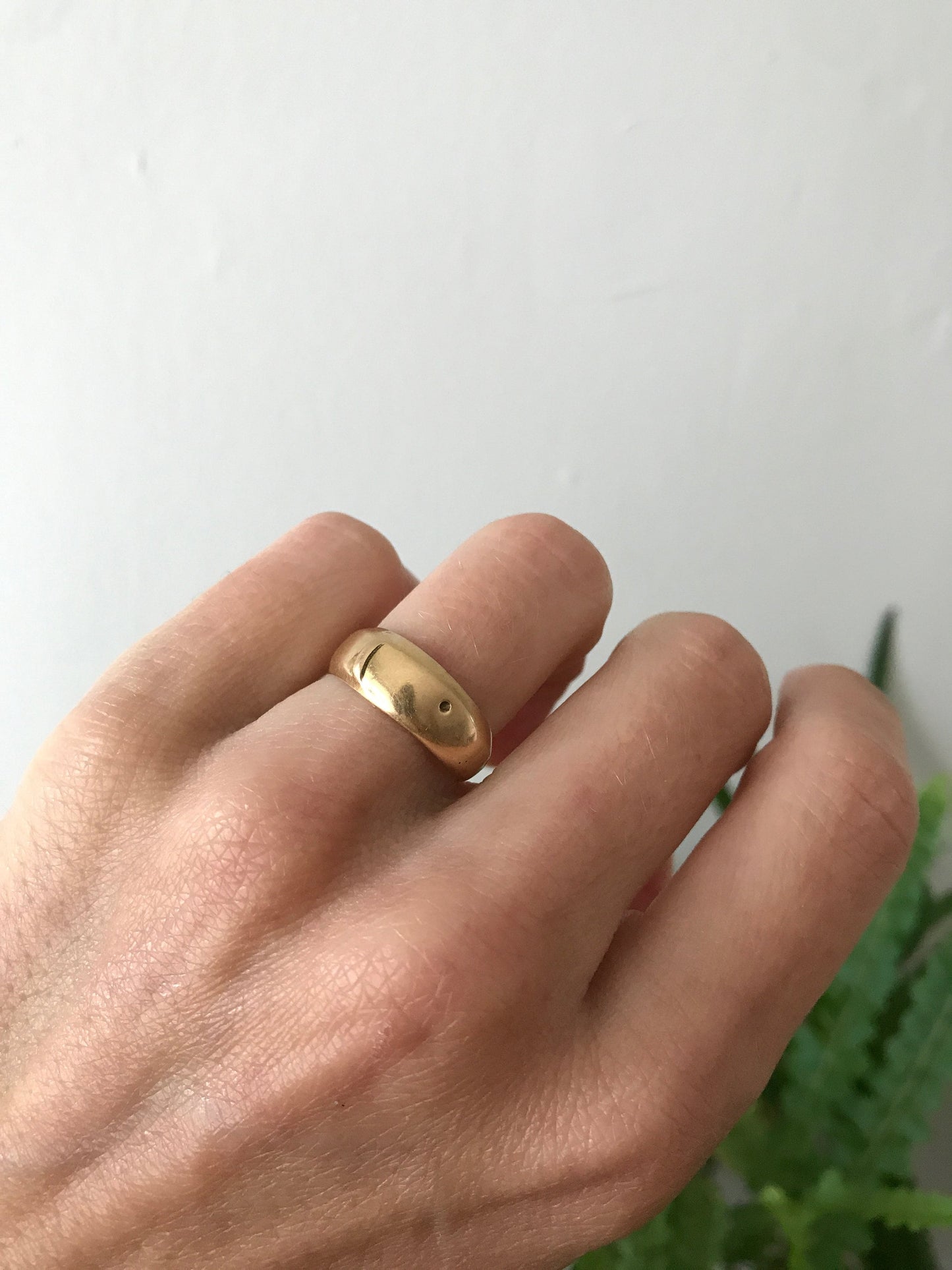 Smooth Antique Edwardian 18k Gold Buckle Ring