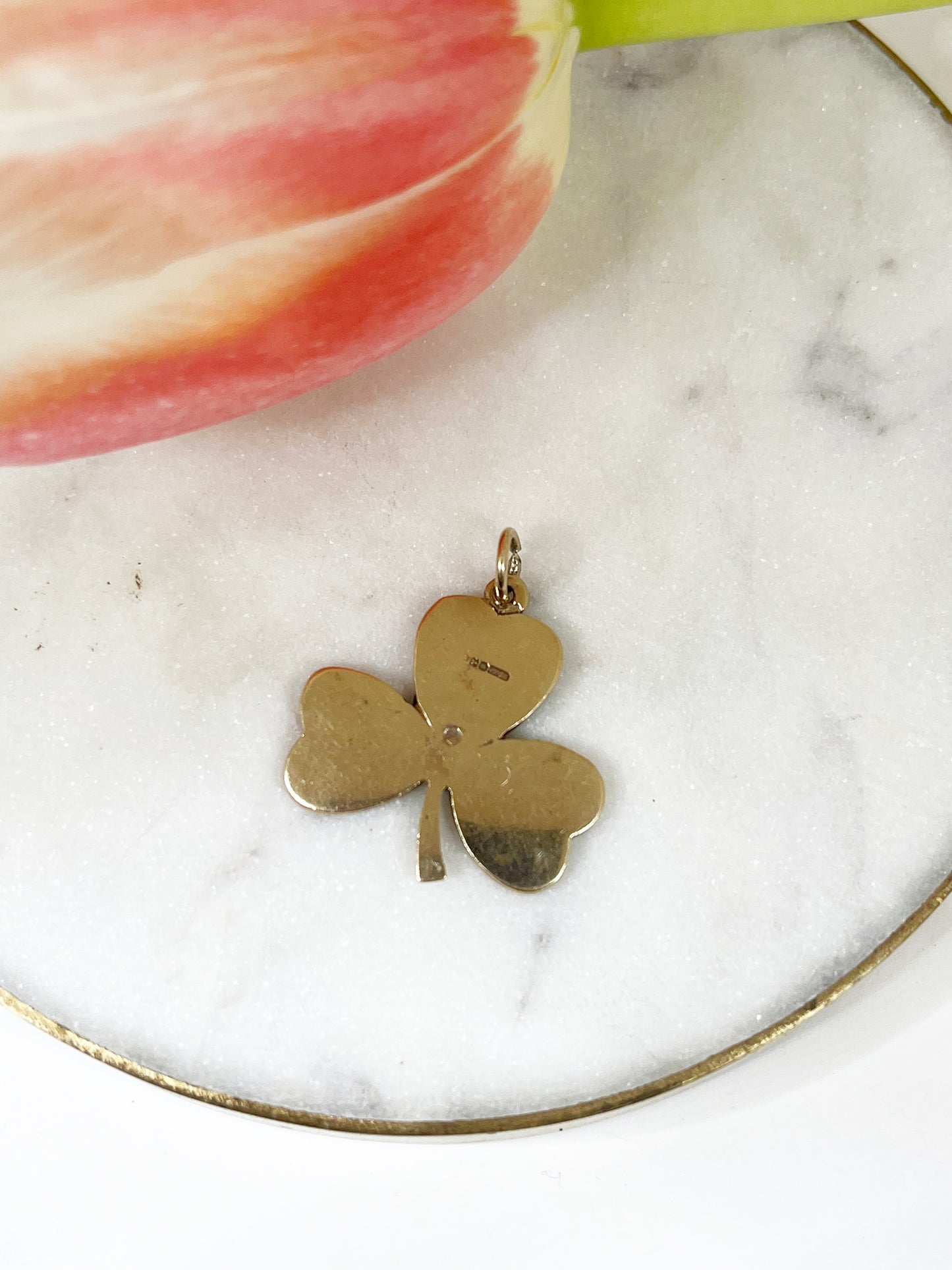 Irish Connemara Marble Shamrock Pendant