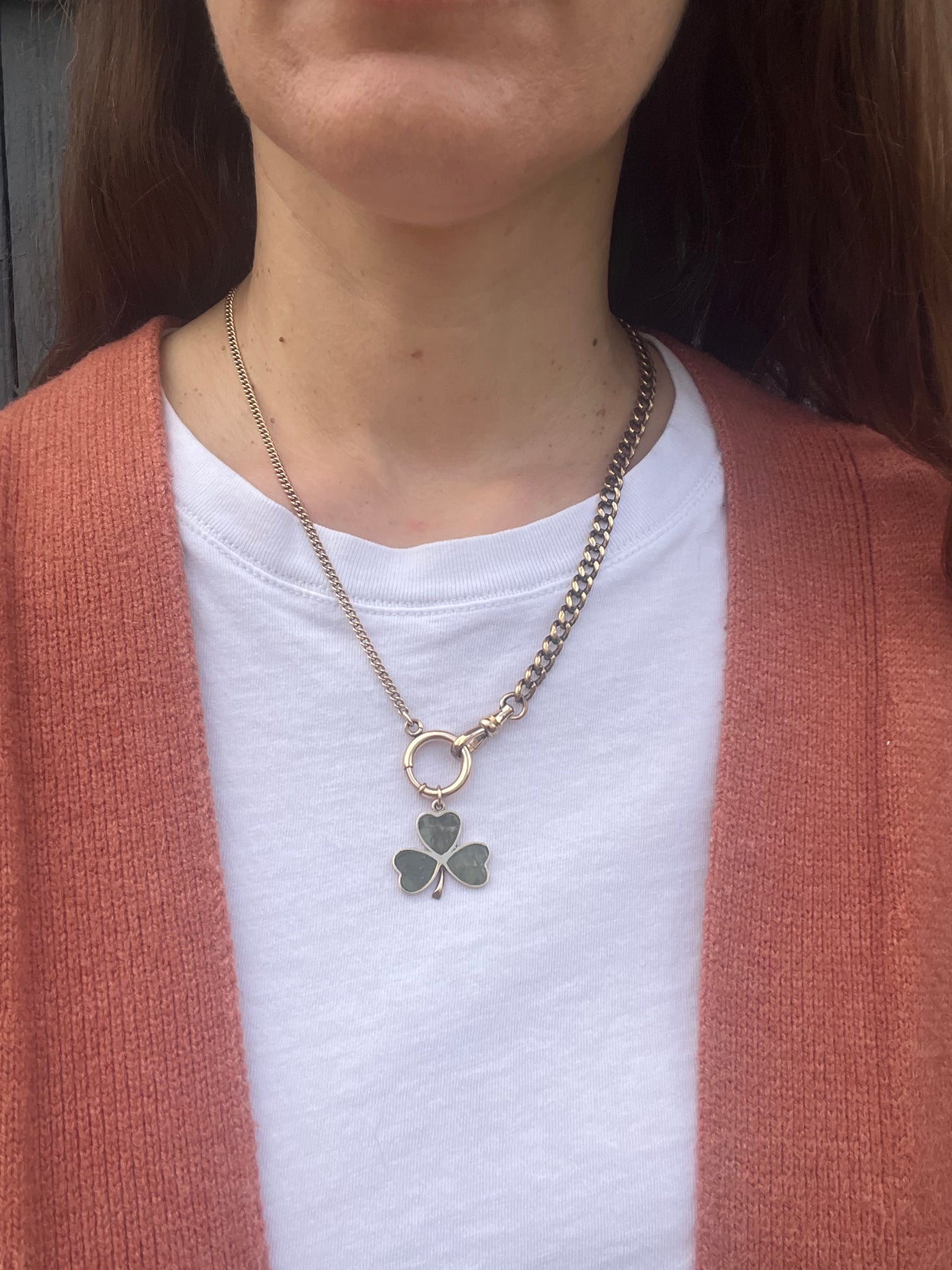 Irish Connemara Marble Shamrock Pendant