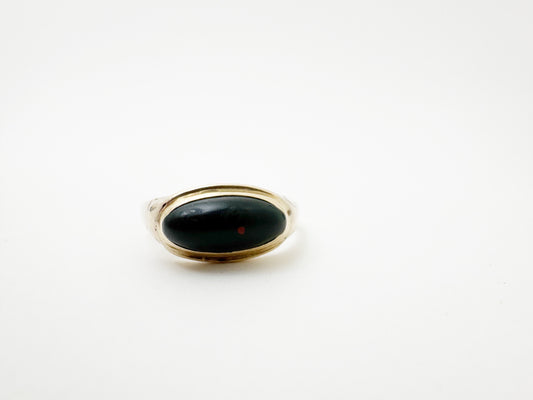 Victorian Bloodstone - East West Set Ring - Antique