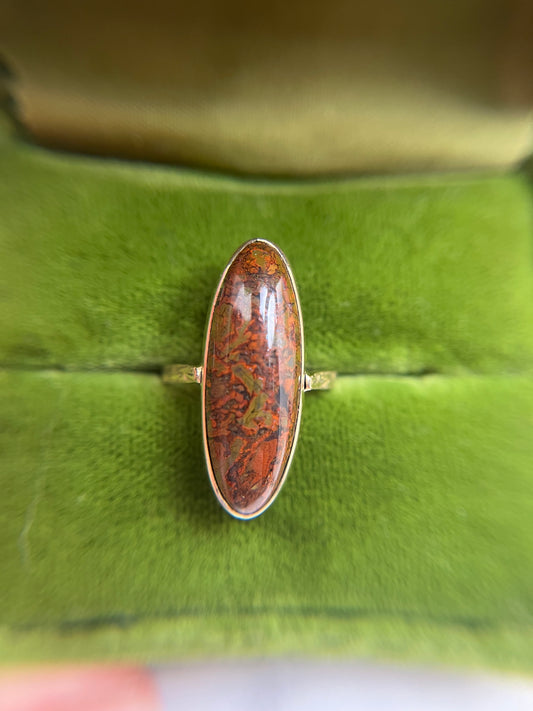 Striking Agate with Jasper Navette Ring