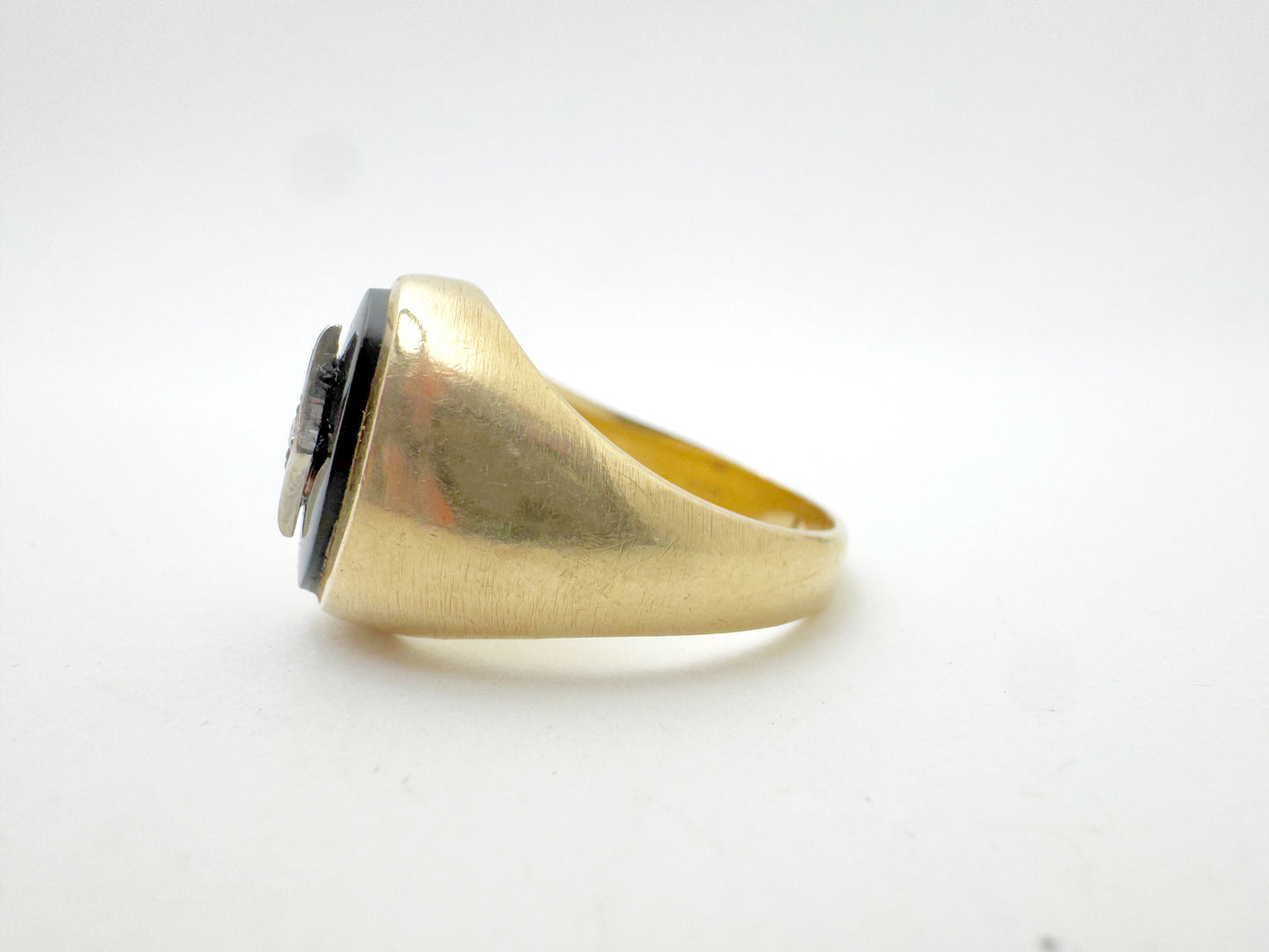 c.1960's Onyx and Diamond Signet Ring