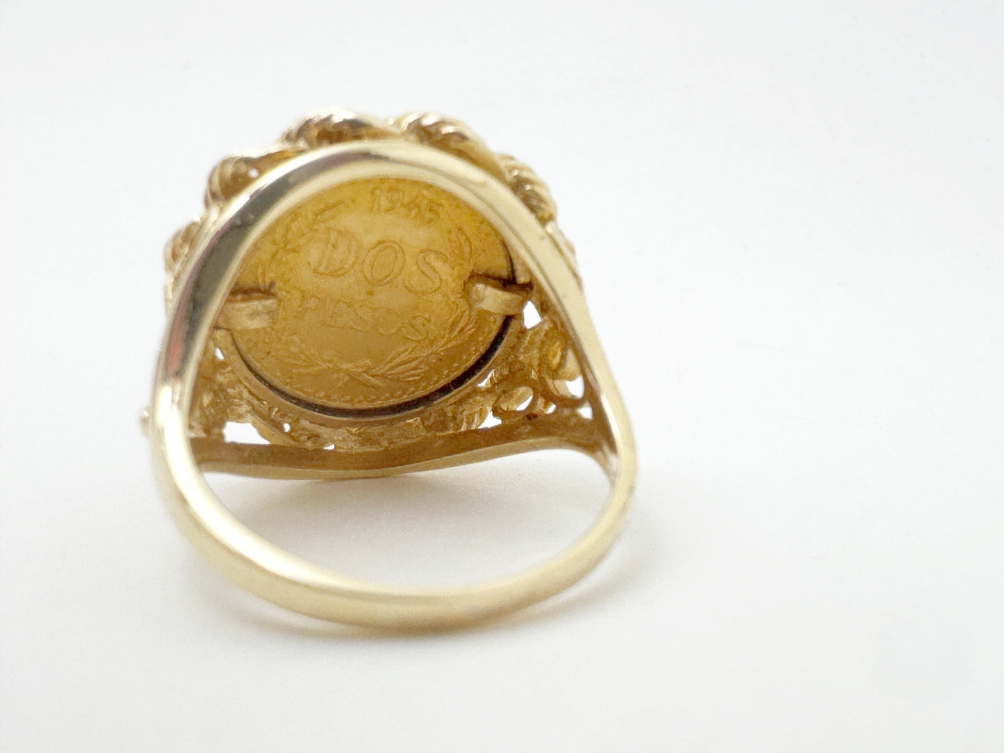 1945 Dos Pesos Coin Ring