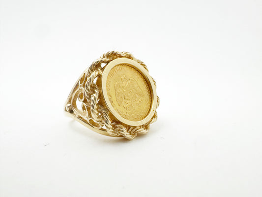 1945 Dos Pesos Coin Ring