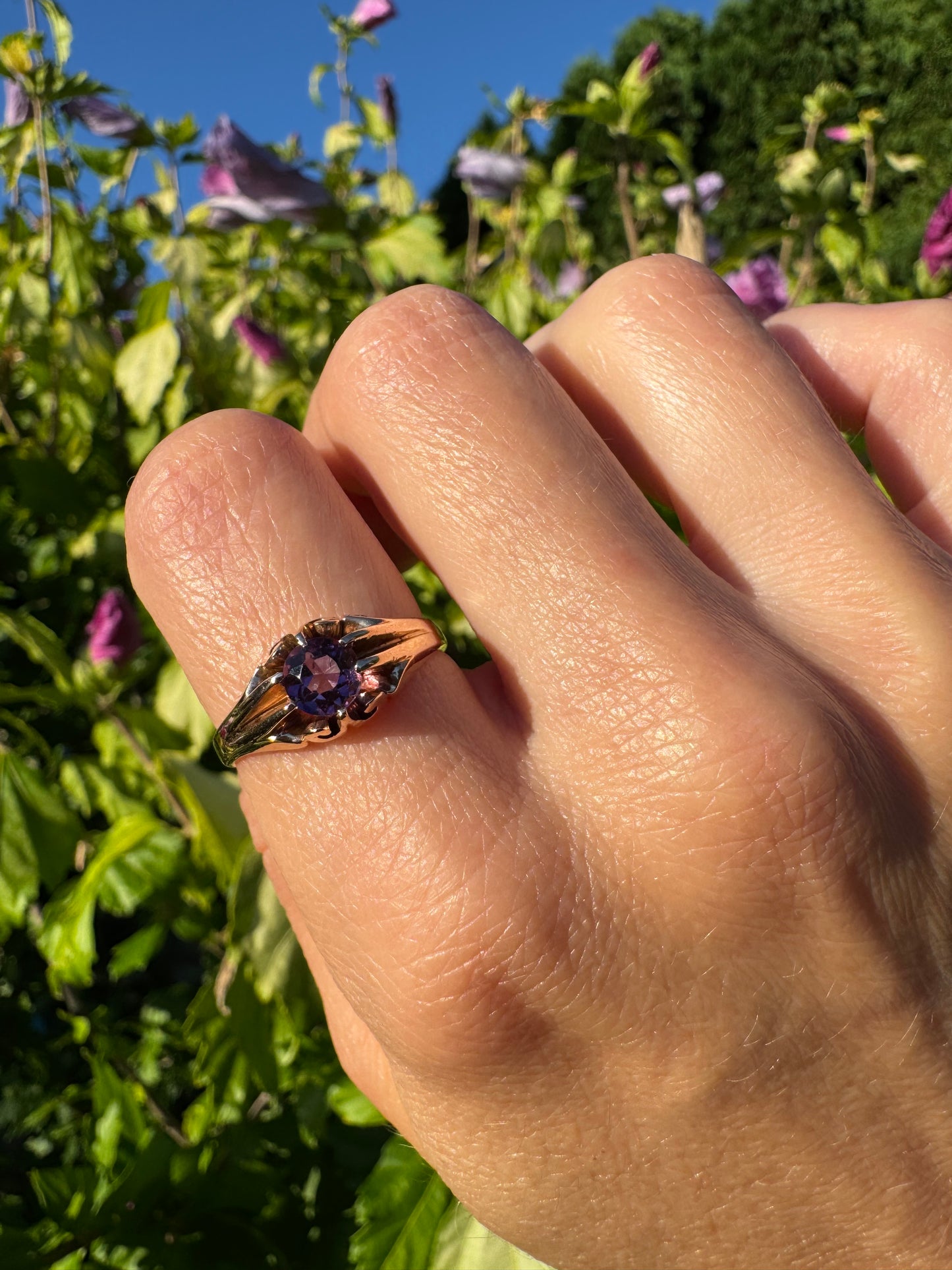 14k Gold Victorian Amethyst Ring