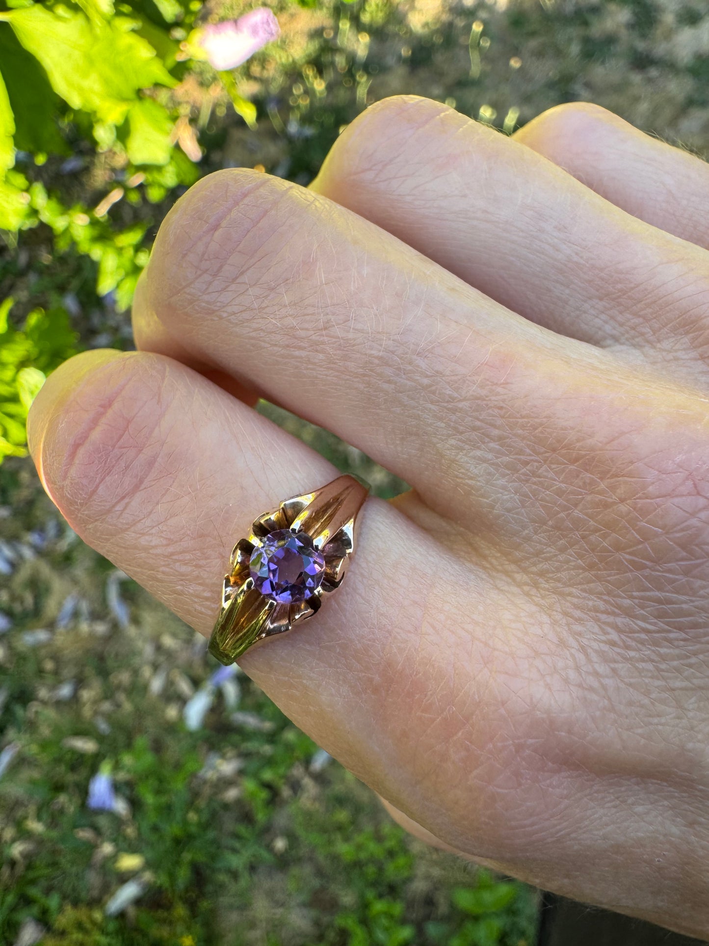 14k Gold Victorian Amethyst Ring