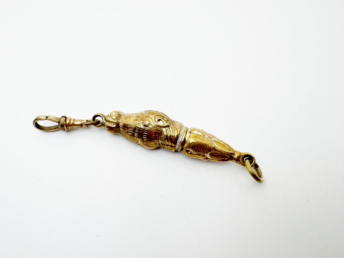 Amazing Victorian Horse Head Fob / Connector - Gold Fill