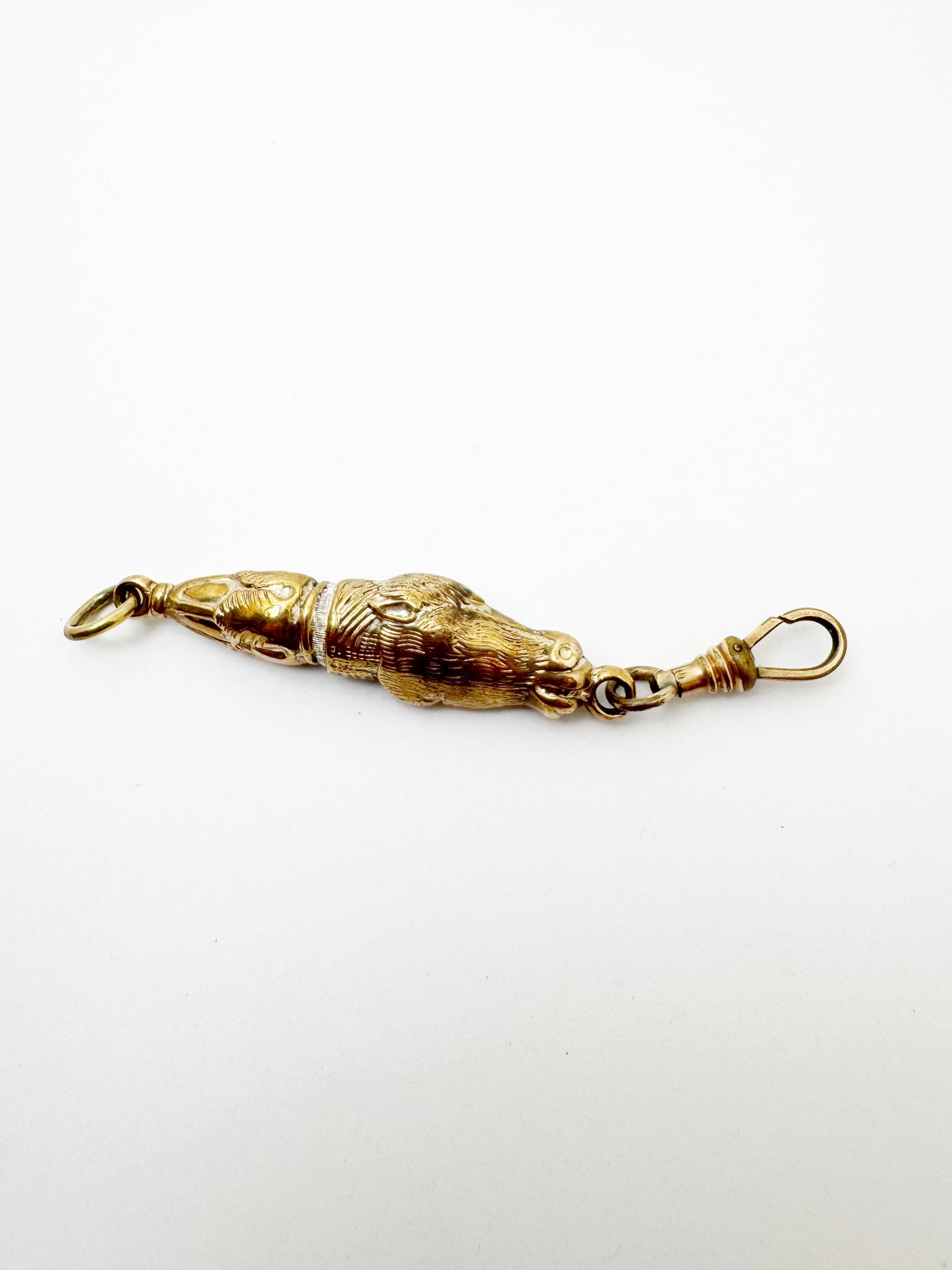 Amazing Victorian Horse Head Fob / Connector - Gold Fill