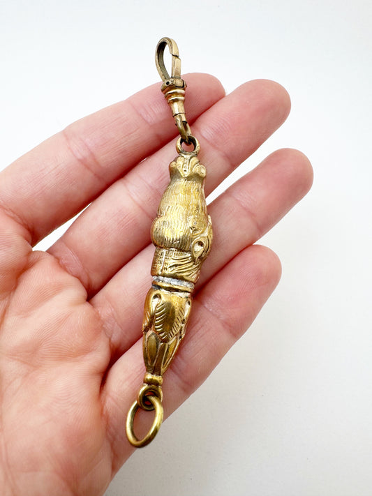 Amazing Victorian Horse Head Fob / Connector - Gold Fill