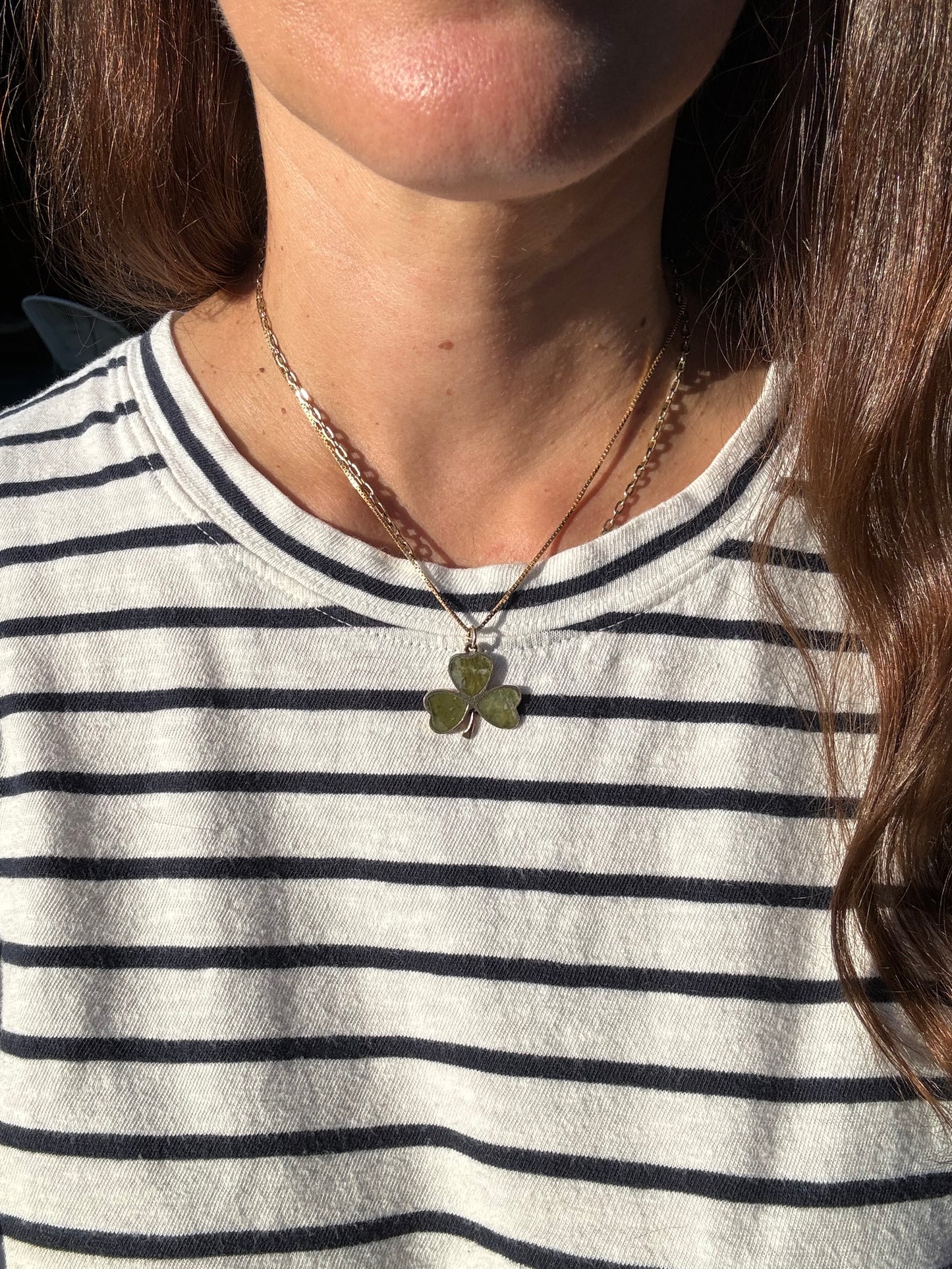 Irish Connemara Marble Shamrock Pendant