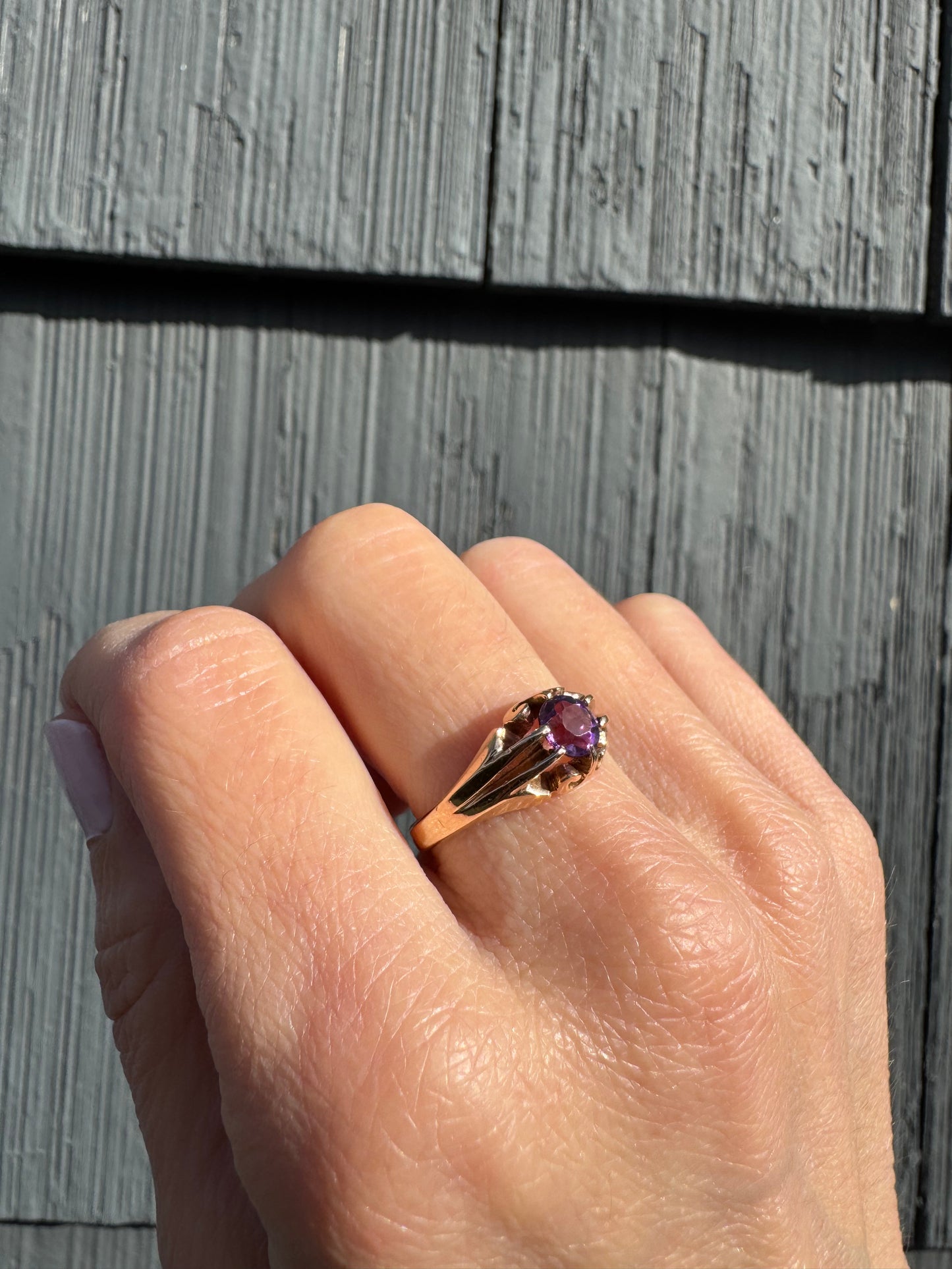 14k Gold Victorian Amethyst Ring