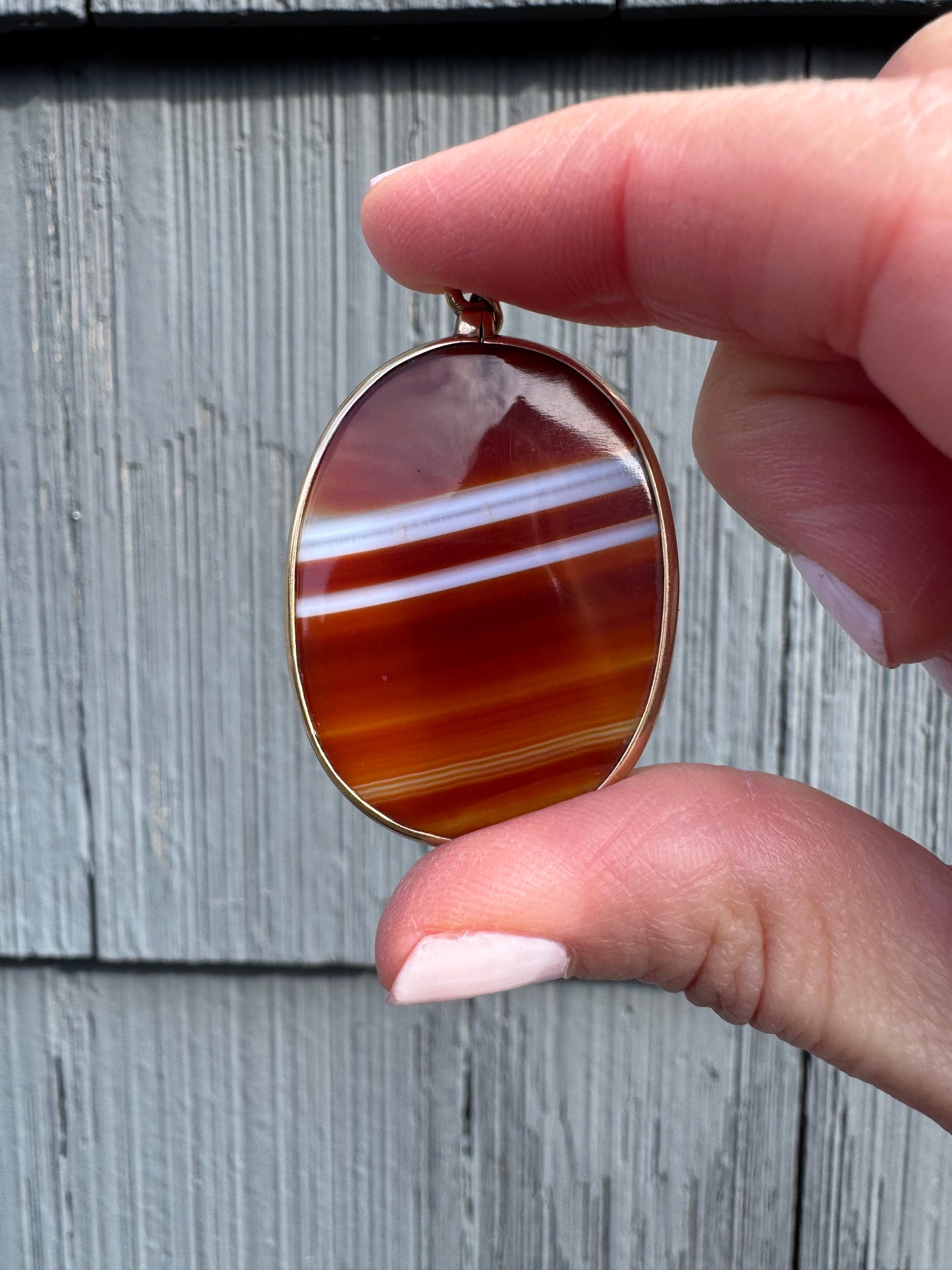 Banded Agate Pendant - c.1910