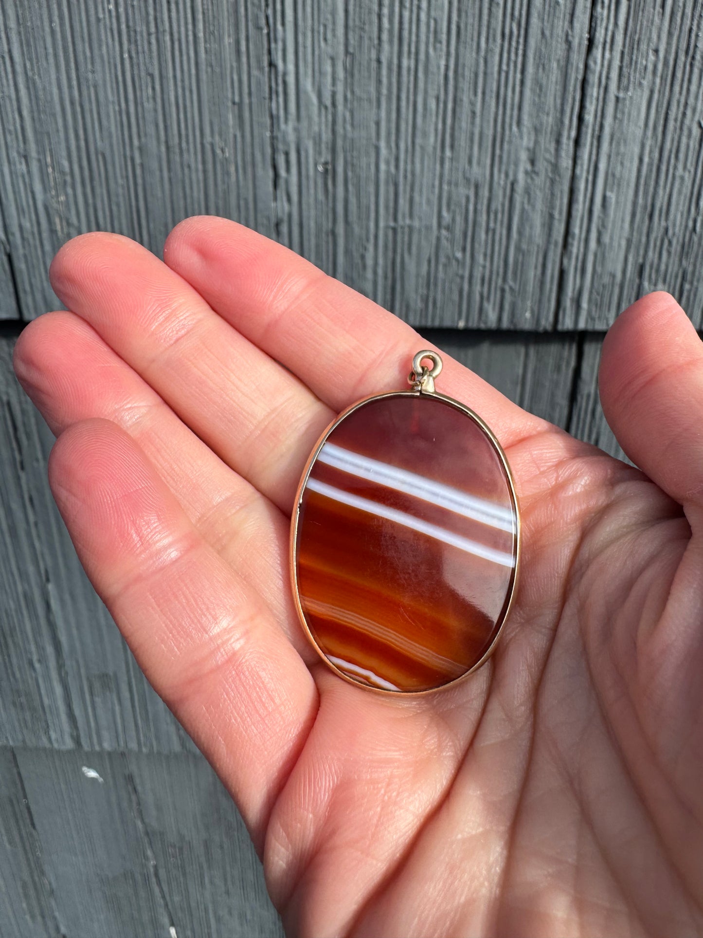 Banded Agate Pendant - c.1910