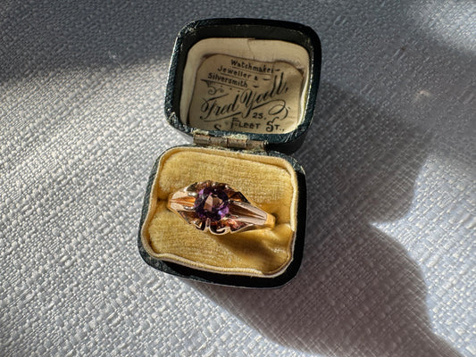 14k Gold Victorian Amethyst Ring