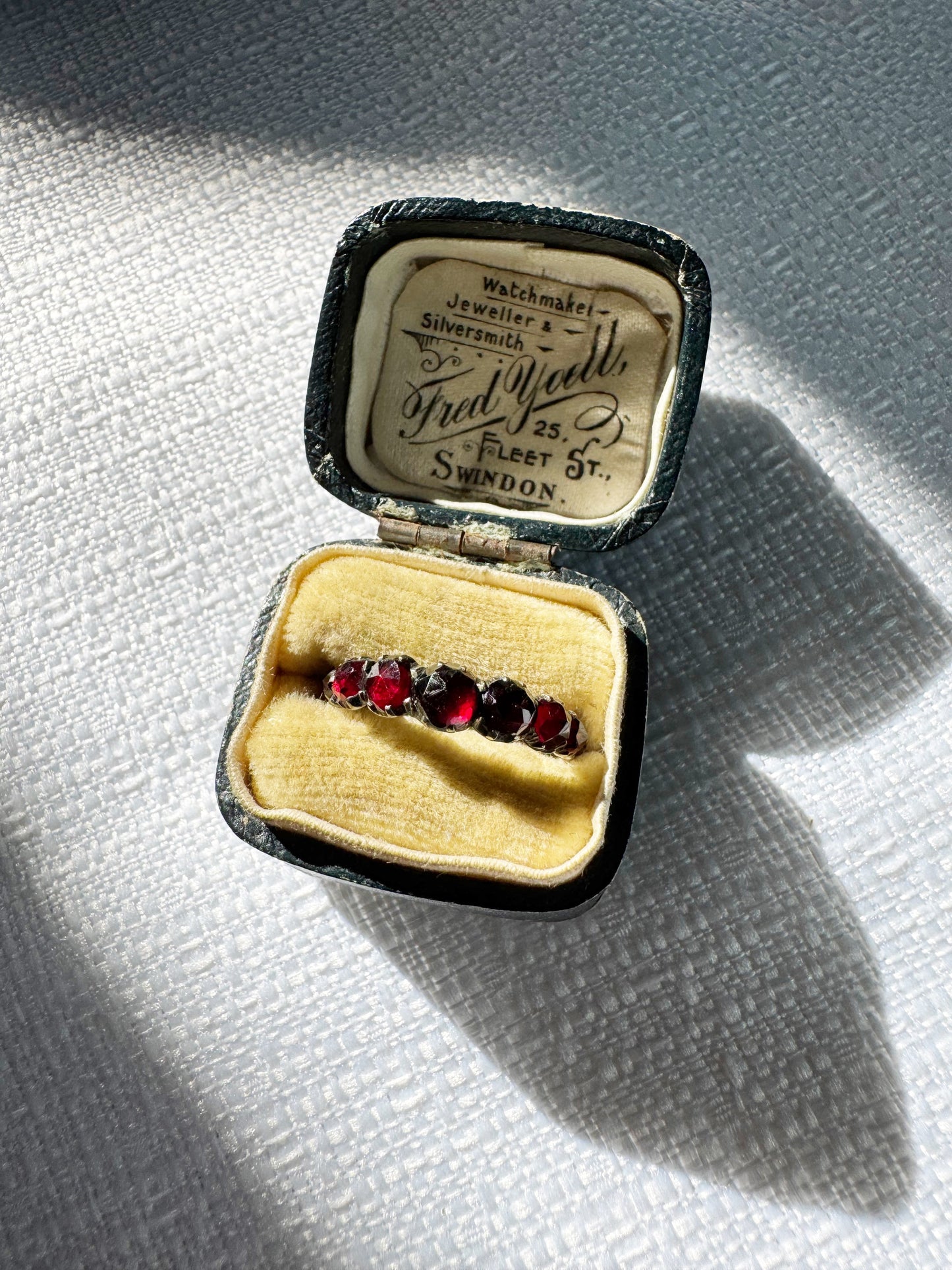Victorian Garnet Full Hoop Band