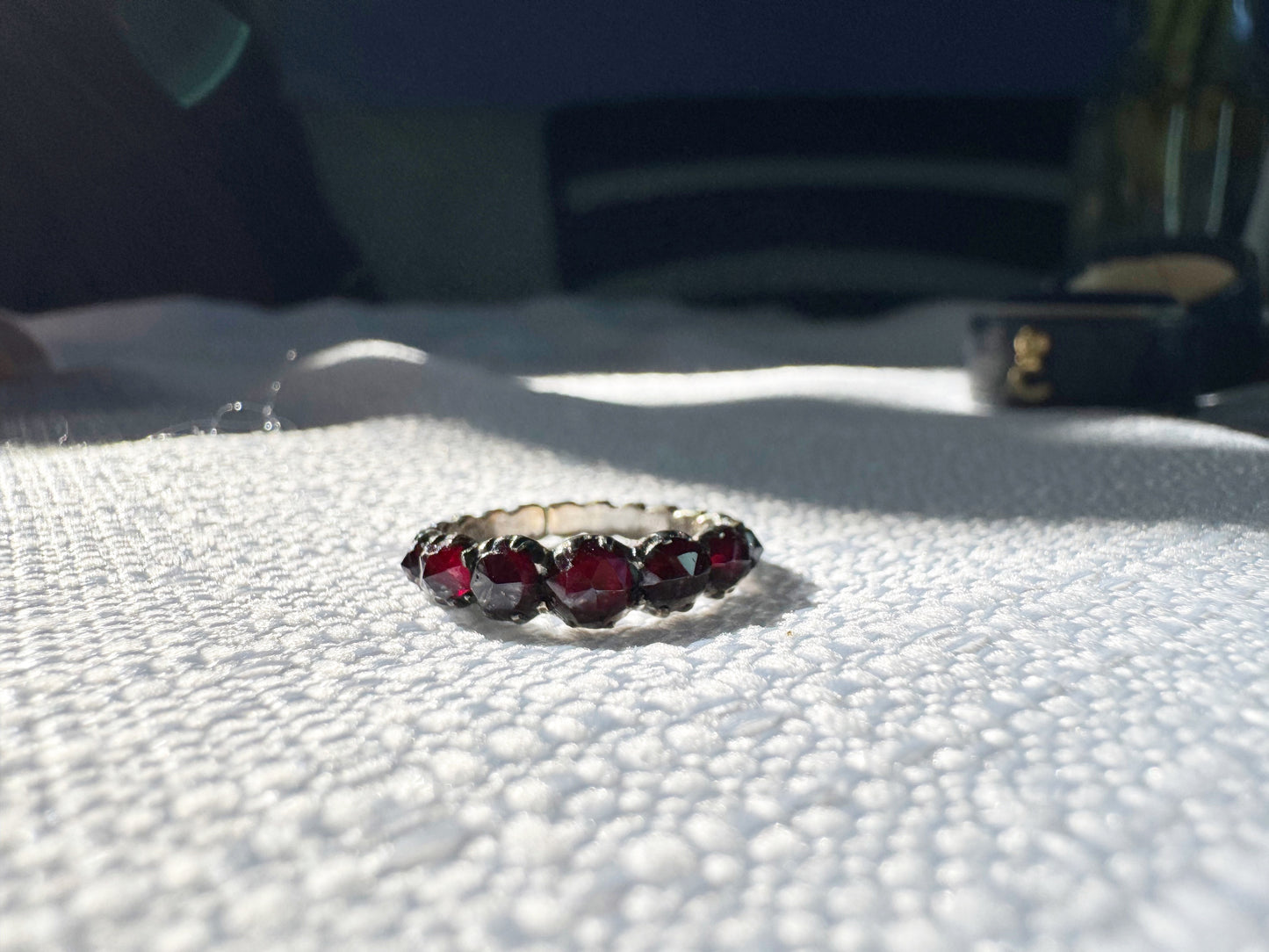 Victorian Garnet Full Hoop Band