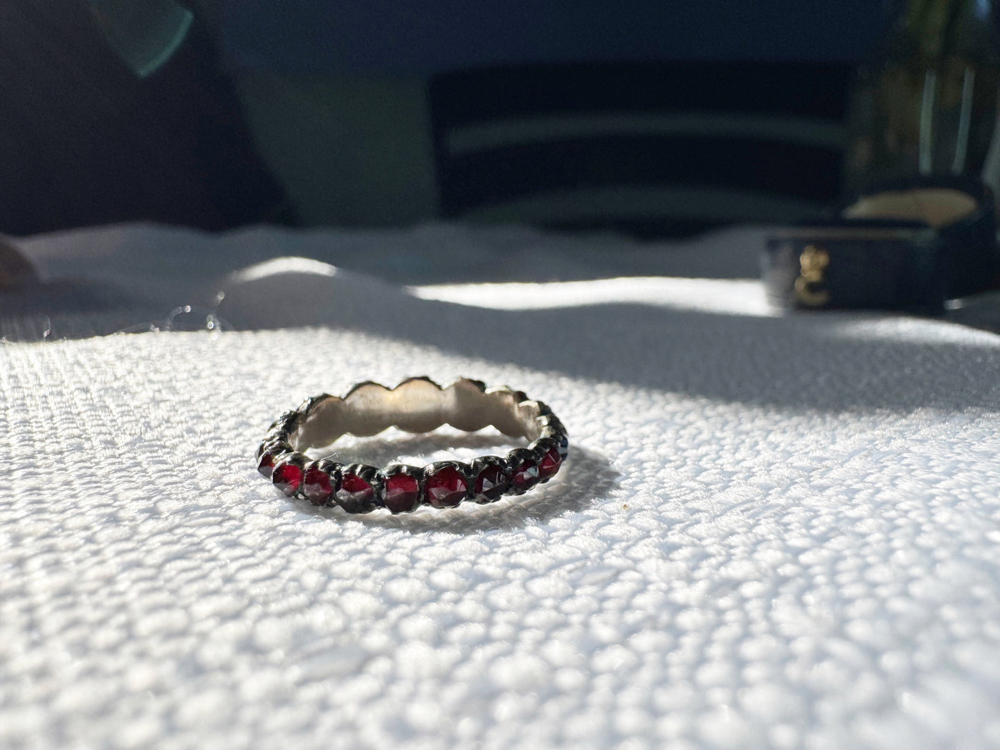 Victorian Garnet Full Hoop Band