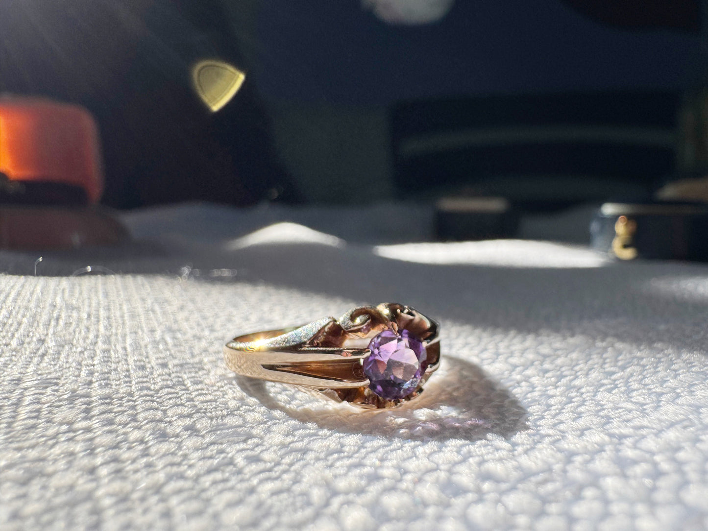 14k Gold Victorian Amethyst Ring
