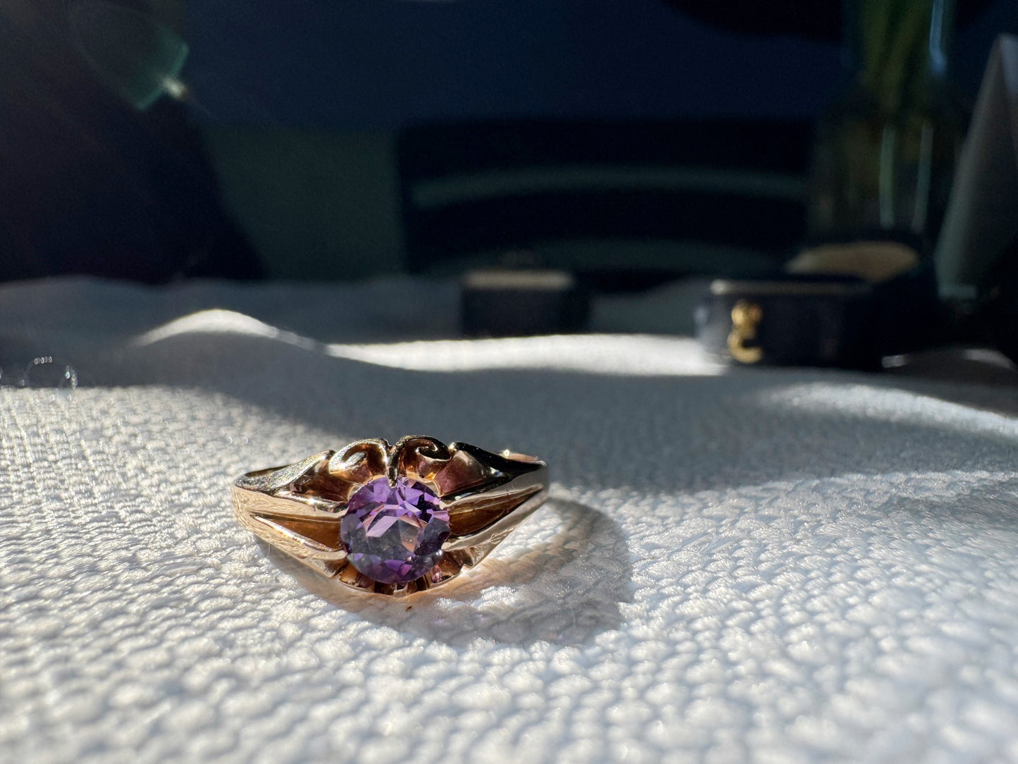 14k Gold Victorian Amethyst Ring
