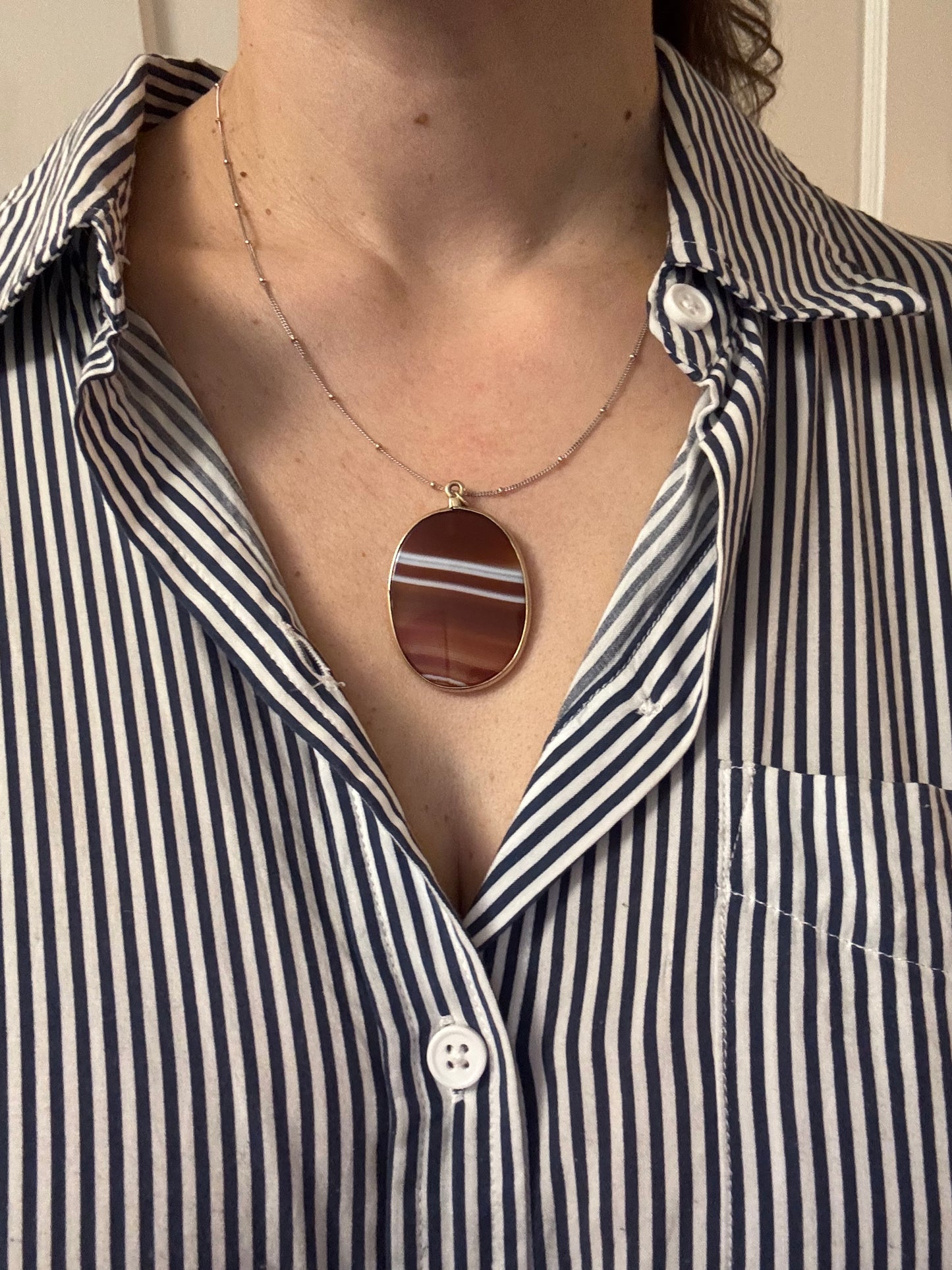 Banded Agate Pendant - c.1910