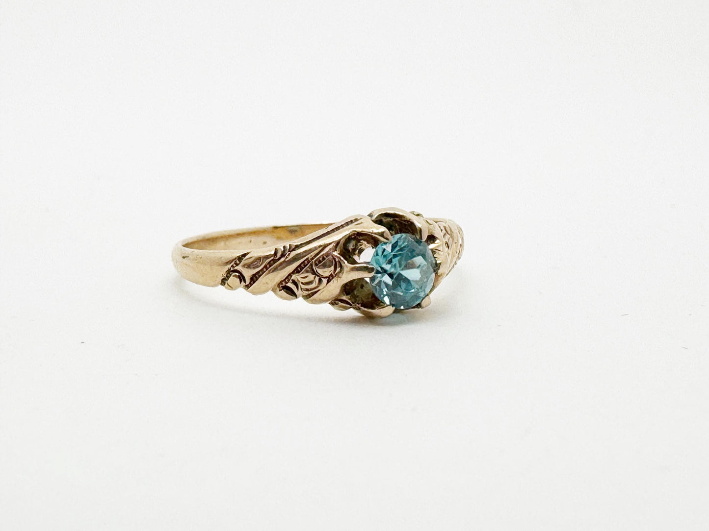 Unique Zircon Ring - Antique Victorian Setting - c.1940s Zircon stone